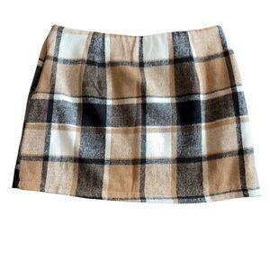 Plaid Tan and Black Women's Skirt